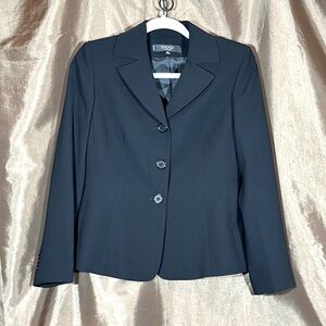 KASPER coat plus black mini skirt (business attire)
